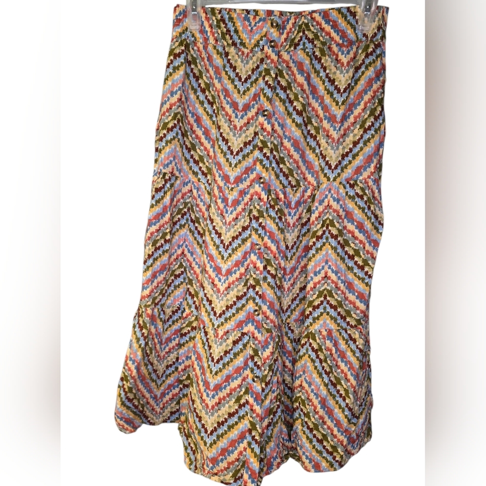 Sonoma Multicolor Chevron A-Line Skirt